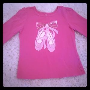 Children's Place Sparkly Ballerina Shoes Tee